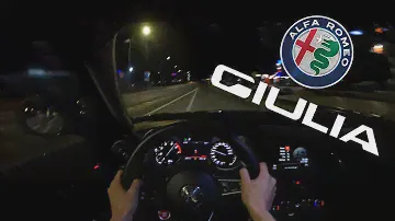 280 HP Alfa Romeo Giulia Veloce | POV Night Drive | Exhaust Sound | 4K