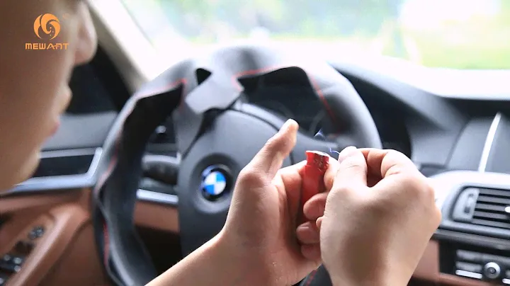 How to install hand stitching leather steering wheel cover for BMW (MEWANT®  Official Video)