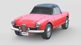 Alfa Romeo Giulietta Spider 1955 Low-poly 3D Model