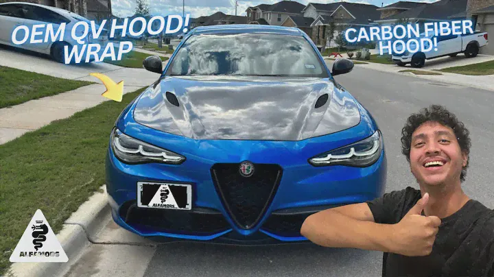 The Most Realistic Carbon Fiber Wrap Ever! Alfa Romeo Giulia OEM QV Hood Wrap (ft. Modded Motors)