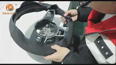 MEWANT---Volkswagen Golf 7 GTI Hand Stitch Car Steering Wheel Cover Installation