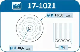 Шкив коленвала IJS Group для Alfa Romeo 156 I 1997-2006. Артикул 17-1021