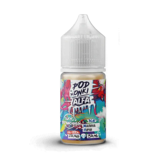 Жидкость PODONKI x ALFA VAPE Малина, личи