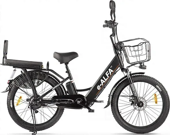 Велогибрид GREEN CITY e-ALFA Fat черный