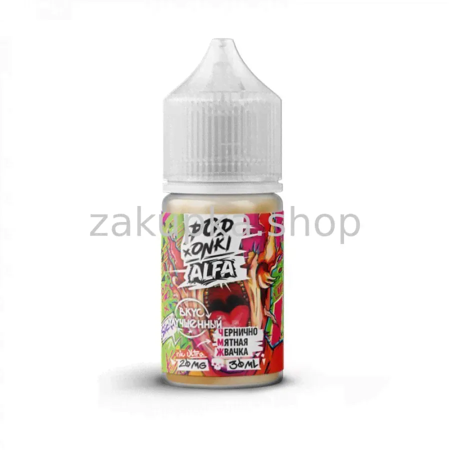 ЖИДКОСТЬ ALFA VAPE & PODONKI HARD 30 мл - Чернично мятная жвачка