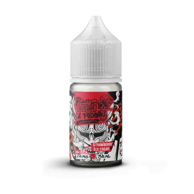 Жидкость PODONKI ALFA VAPE Salt 2% ULTRA 30 ml Клубничное мороженное-0