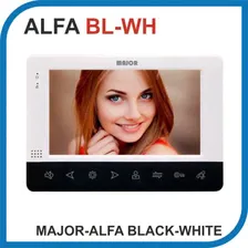 MAJOR ALFA BLACK-WHITE. Видеодомофон 7 дюймов. 2 панели - 2 аудио трубки.