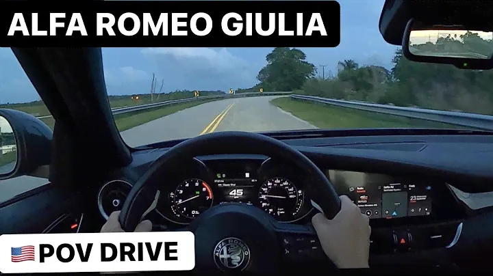 2020 Alfa Romeo GIULIA TI Sport Carbon ➽ POV Sunset-Night Drive review