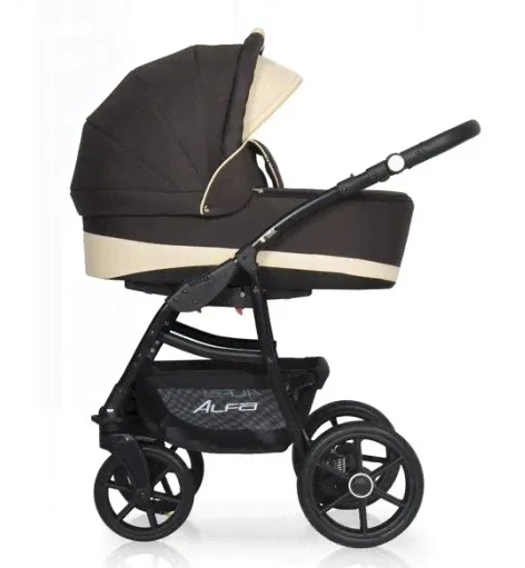 Коляска 2 в 1 Riko Basic Alfa Ecco 08 коричневый-бежевый
