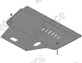 Защита алюминиевая Alfeco для картера и МКПП Alfa Romeo Giulietta III 2010-2024. Артикул ALF.42.02 AL4