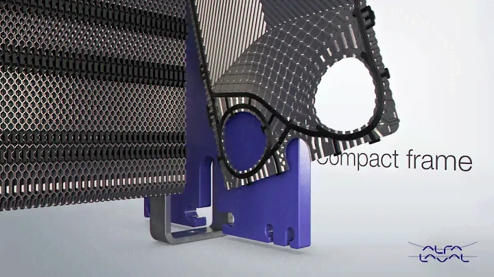 Compact frame on Alfa Laval gasketed plate heat exchanger