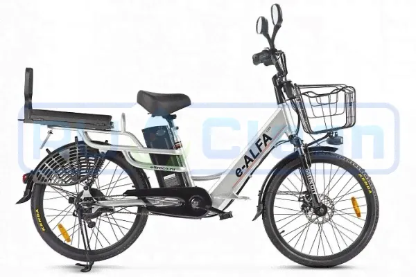 Велогибрид GREEN CITY e-ALFA LUX серебристый-0