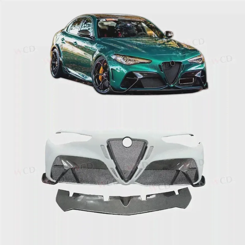 Наполовину из углеродного волокна GTAM Style Giulia передний бампер для Alfa Romeo Giulia обновленный бампер Facelift автозапчасти Bodykit (art.: 3920c1fc3d514)-4