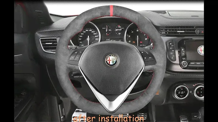 MEWANT--- for Alfa Romeo Giulietta 2014-2021 (D shape) Car Steering Wheel Cover Installation