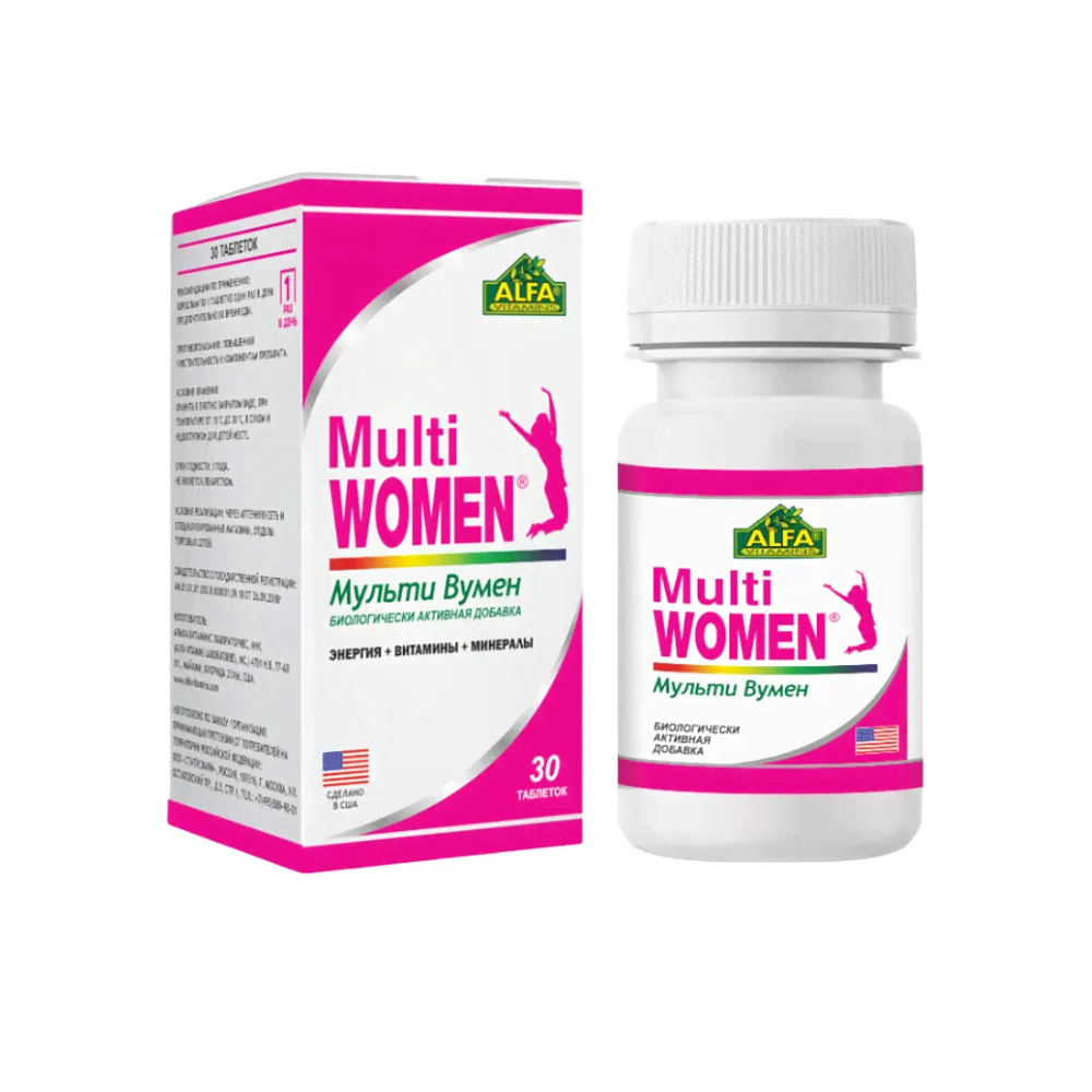 Мульти Вумен витаминно-минеральный комплекс для женщин Alfa Vitamins таблетки 1310мг 30шт-0