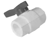 Шаровой кран Ø 125 PP-R (латунный шар), цвет белый, Plastica Alfa