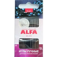 Иглы ALFA для бисероплетения с нитевдевателем AF-219G