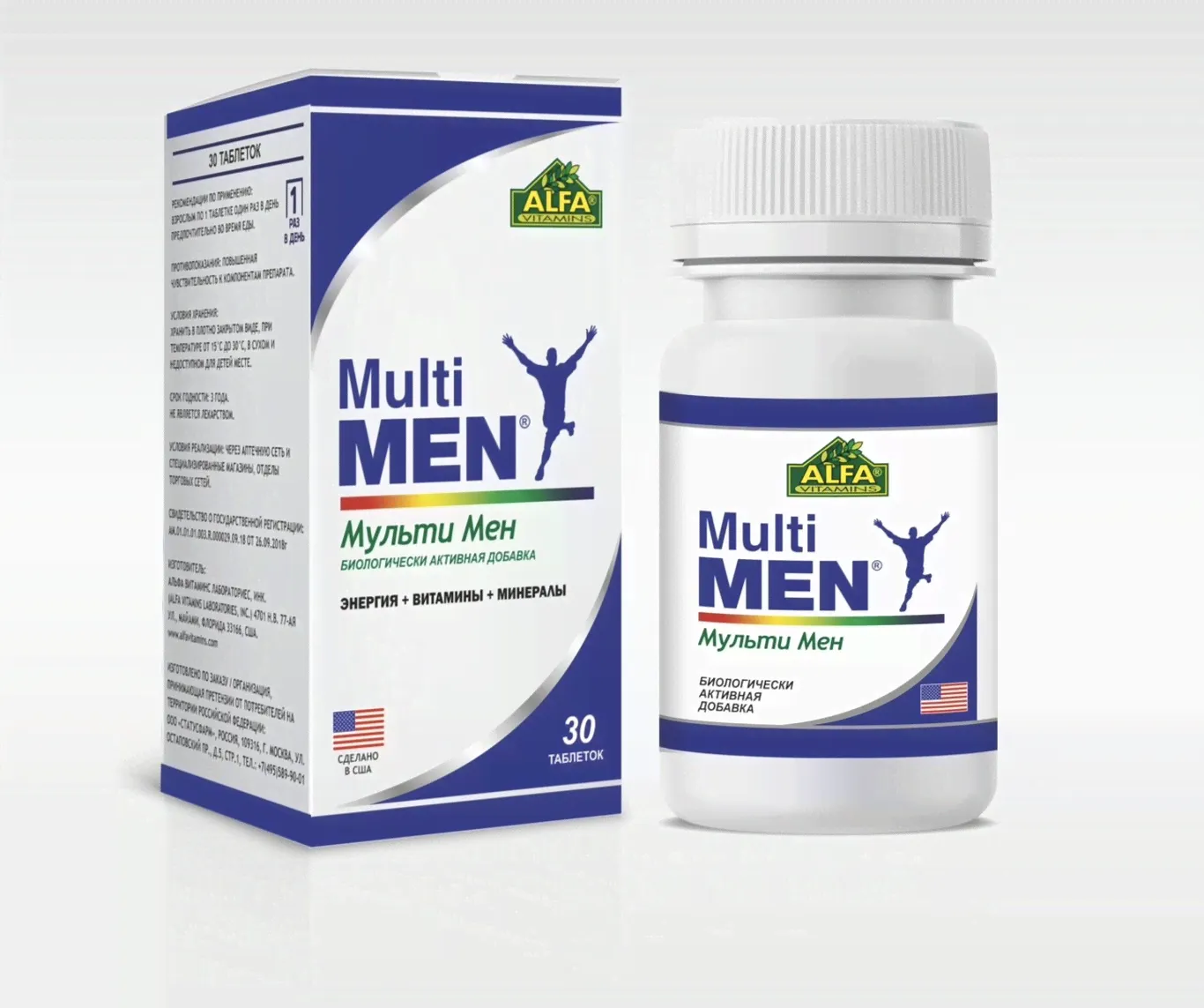 БАД Alfa Vitamins Мультивитамины для Мужчин Мульти Мен 30 таблеток США