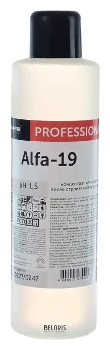 Pro-brite Профхим послестрой кисл для удал цемента,затирок,ржавч Pro-brite/alfa-19, 1л-1