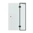 Стеклянная шторка для ванной распашная Bravat Alfa BG090.1400BM 140x90 черная прозрачное стекло