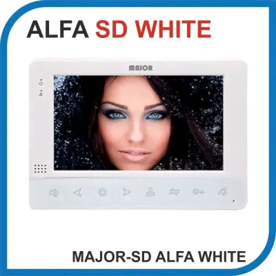 MAJOR ALFA WHITE версия SD. Видеодомофон 7 дюймов. Micro SD 32Gb. 2 панели - 2 аудио трубки.-0