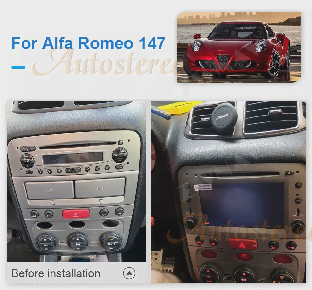 Для Alfa Romeo 147 2004-2012 Android 10,0 Автомобильный GPS-навигатор, головное устройство, радио, магнитофон, автомобильный стереомагнитофон (art.: 3920b3f752e92)-1