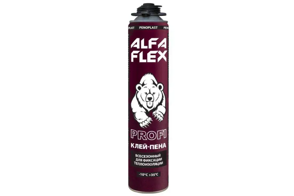Клей-пена пистолетная PROFI всесезонная, ALFA Flex.-0