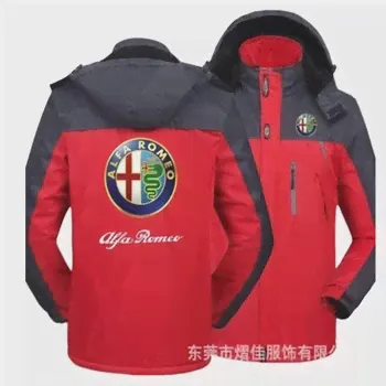 🛍 Новая зимняя мужская куртка ALFA ROMEO, теплое пальто, мужские ветрозащитные куртки с капюшоном, верхняя одежда, повседневное пальто для альпини...-0