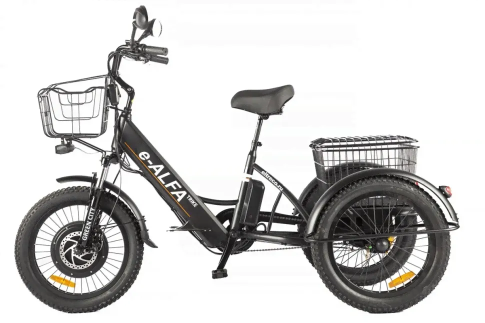 Трицикл GREEN CITY e-ALFA Trike Темно-серый-2