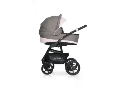 Коляска 3 в 1 Riko Basic Alfa Ecco серый/розовый-0