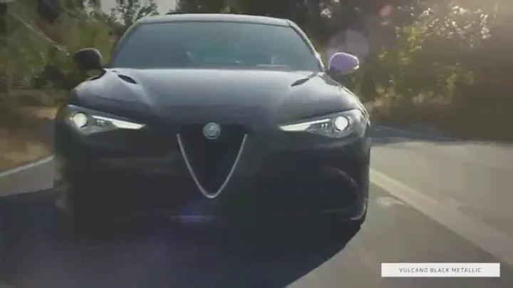 Alfa Romeo Giulia in Black Vulcano spot