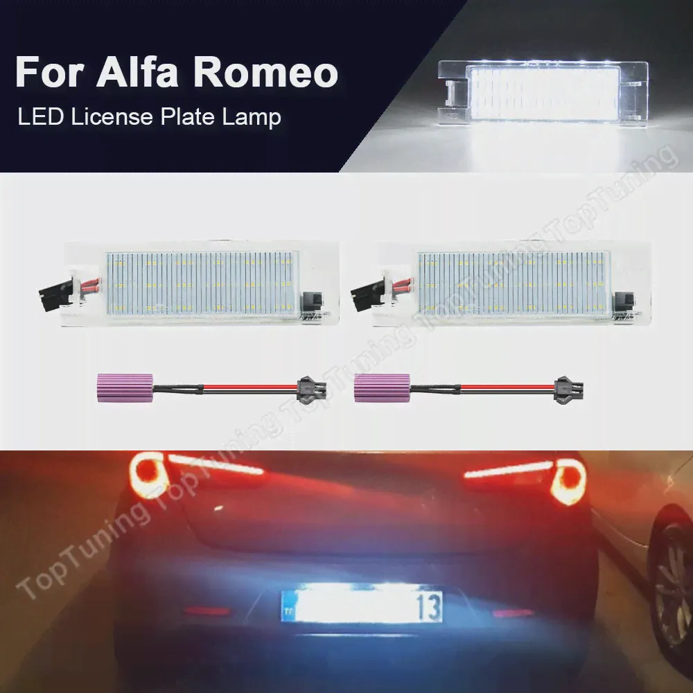 2 Шт. Canbus Авто СВЕТОДИОДНЫЙ Номерной Знак Фары Лампы Для Alfa Romeo 147 156 159 166 Giulietta GT Brera Coupe Ferrari 488-0