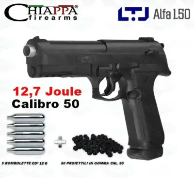 LTL ALFA 1.50 PISTOLA PB528 DA DIFESA E ALLENAMENTO CALIBRO .50 / 12,7 JOULE