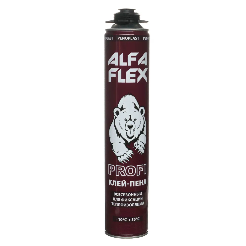 Клей-пена пистолетная 1000мл ALFA Flex Profi всесезонная-0